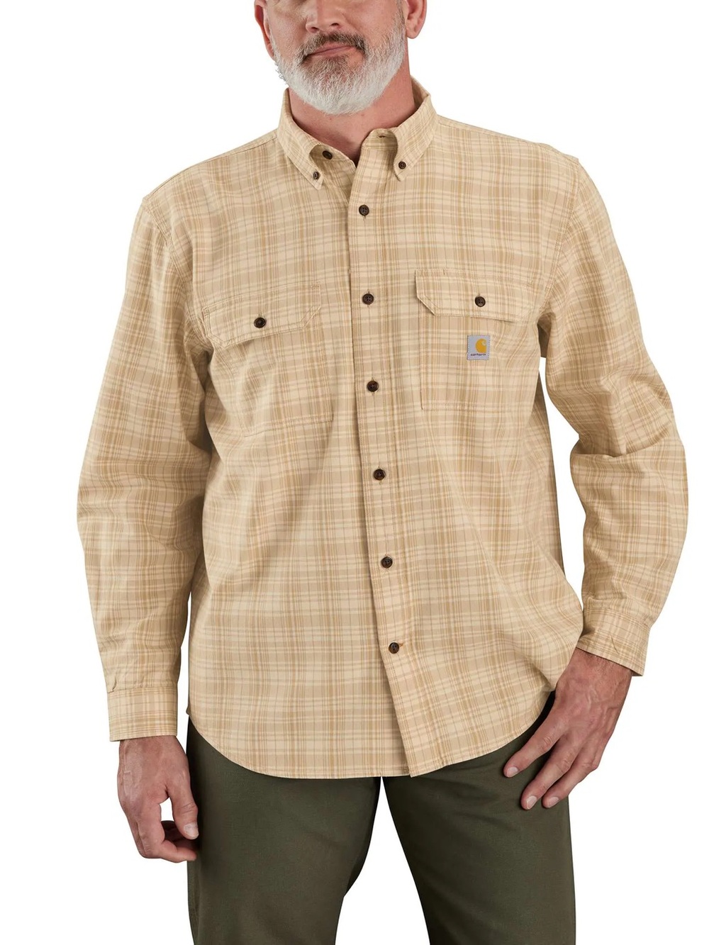 Carhartt Loose Fit Midweight Chambray Long-Sleeve Plaid Shirt, size Medium NEW🔥